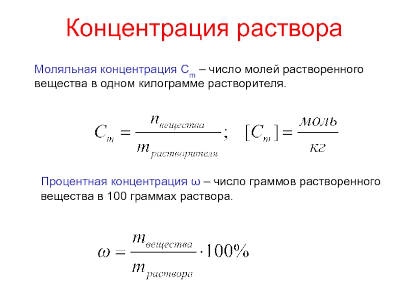 План урока молярная концентрация