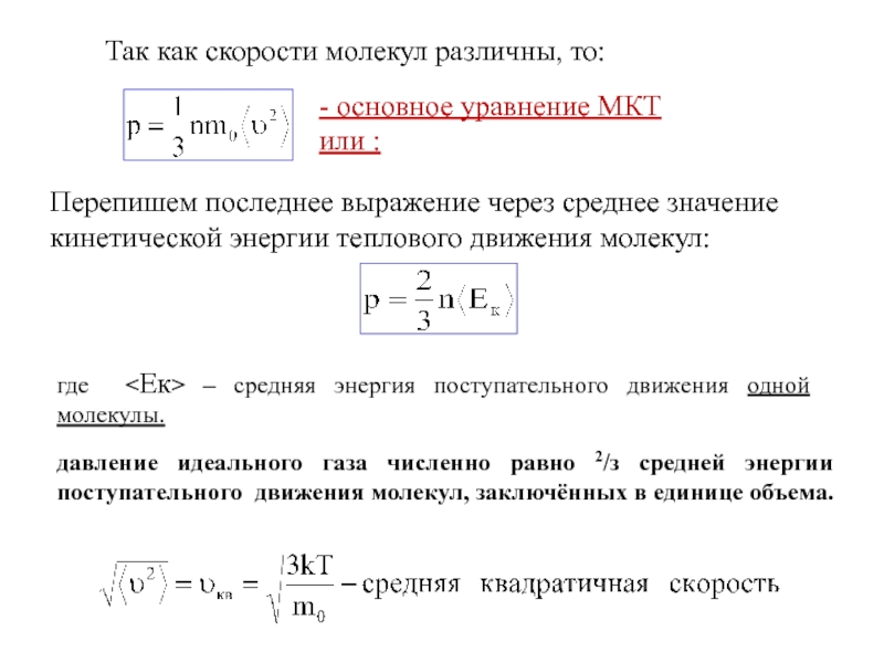 Тепловая скорость молекул газа