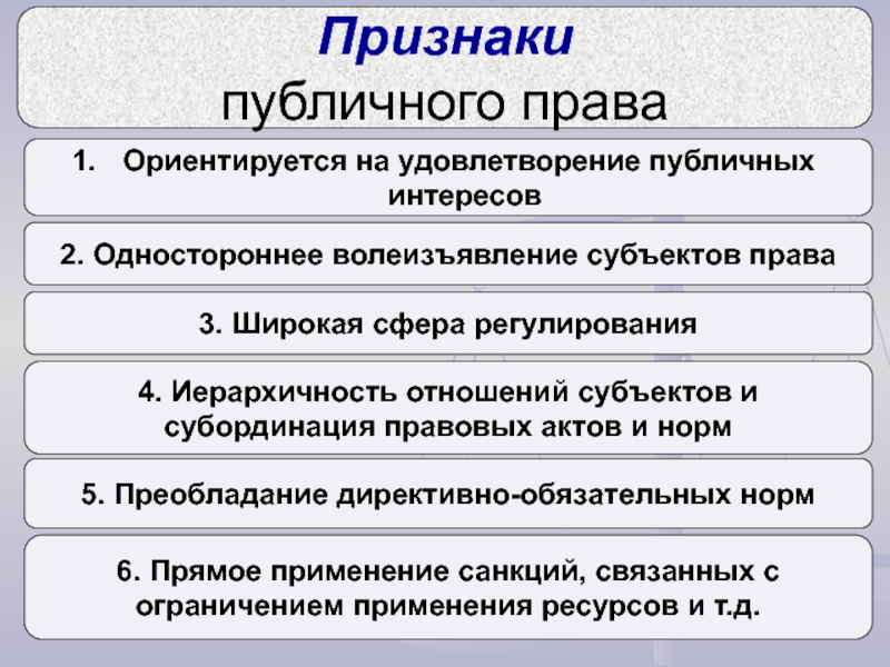 Публичный юридический процесс. Публичное право признаки.