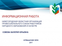 ИНФОРМАЦИОННАЯ РАБОТА НИЖЕГОРОДСКАЯ ОБЛАСТНАЯ ОРГАНИЗАЦИЯ ПРОФЕССИОНАЛЬНОГО