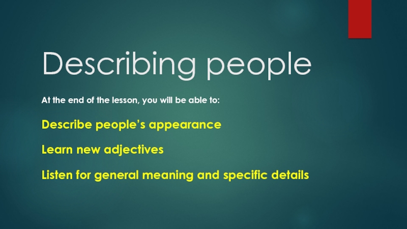 Describing people