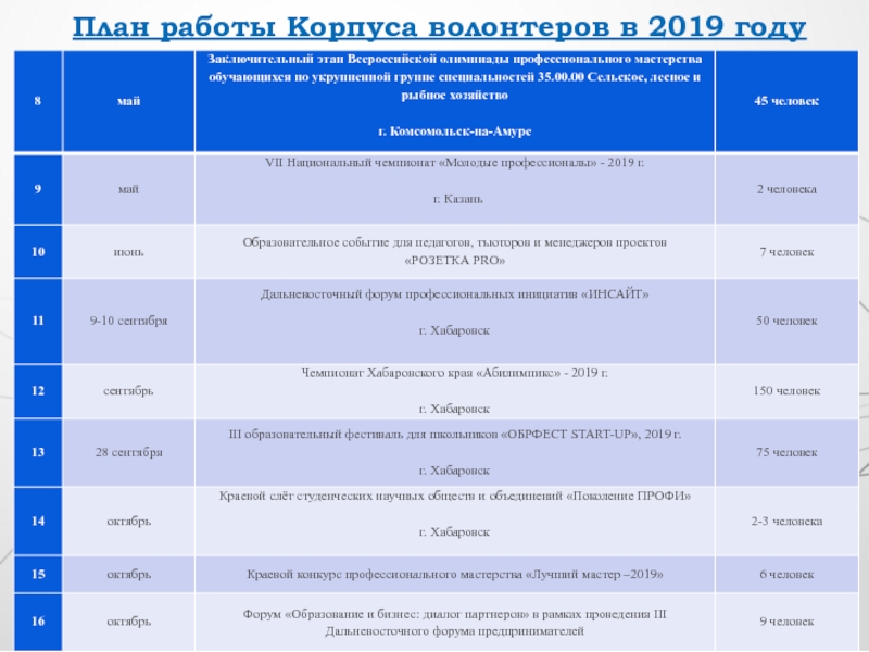 План волонтерского мероприятия