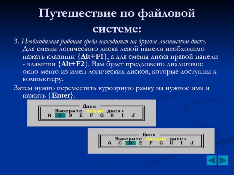 Логические диски файловая структура диска. Навигация по файловой структуре. Программная оболочка Norton Commander. Средства навигации по файловой системе. Смена файлов системы.