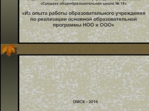 Из опыта работы образовательного учреждения по реализации основной образовательной программы НОО и ООО