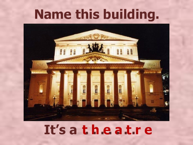 Theatre презентация на английском