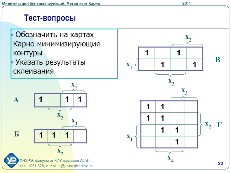 Минимизация логических функций методы изображения