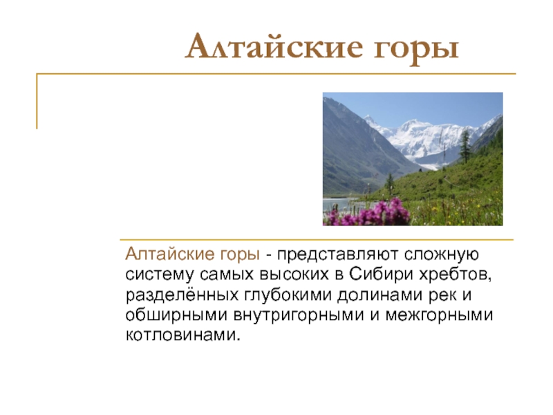 Презентация Алтайские горы