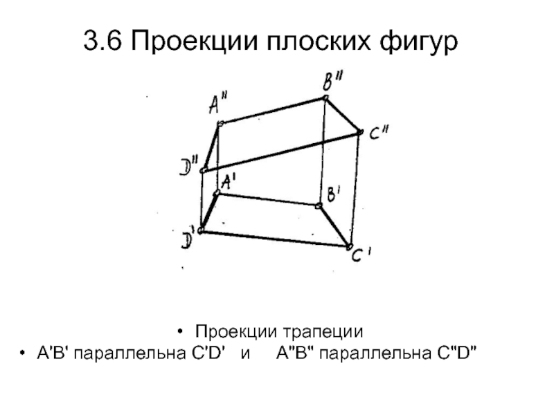 Параллельная проекция фигуры. Проекции плоских фигур. Проецирование плоских фигур Инженерная Графика. Проекция трапеции. Параллельная проекция трапеции.