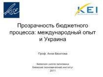 Прозрачность бюджетного процесса: международный опыт и Украина