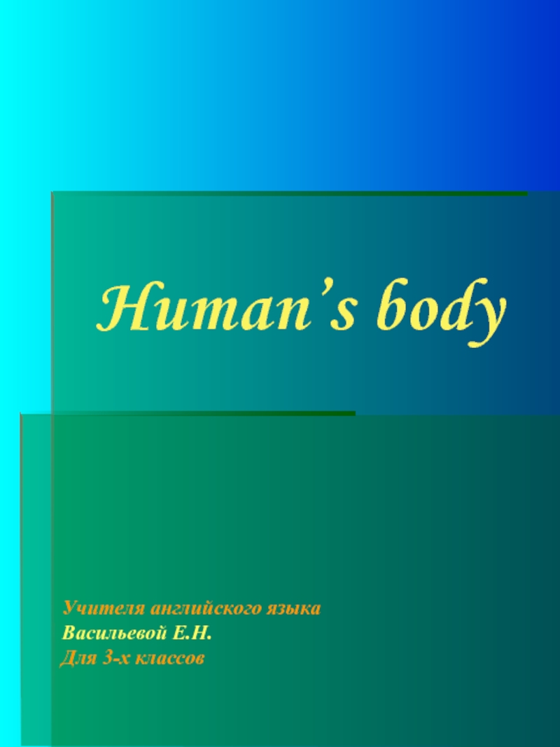 Презентация Human’s body