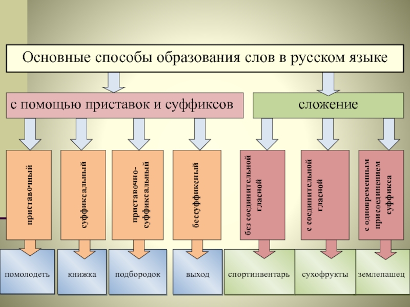 Основные способы образования слов в русском языке 6 класс презентация