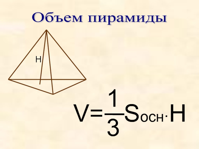 Конспект урока объем пирамиды 10 класс