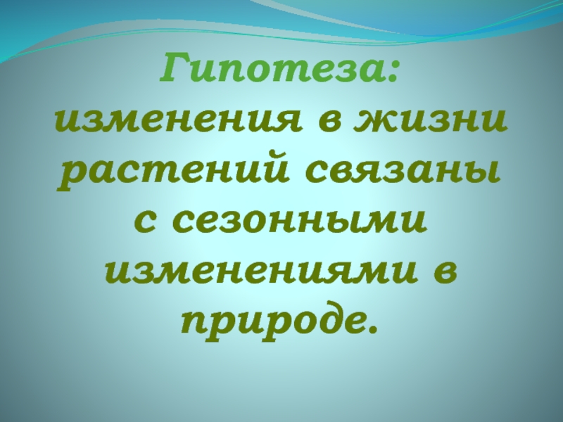 Годовой исследовательский проект сезонных изменений 2 класс