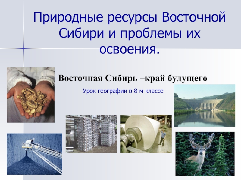 Презентация Природные ресурсы Восточной Сибири и проблемы их освоения