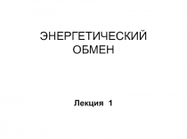 Энергетический обмен 