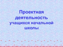 Проектная деятельность учащихся начальной школы