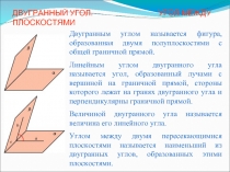 Двугранный угол. Угол между плоскостями