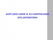 ОРГАНИЗАЦИЯ И ПЛАНИРОВАНИЕ ПРЕДПРИЯТИЯ