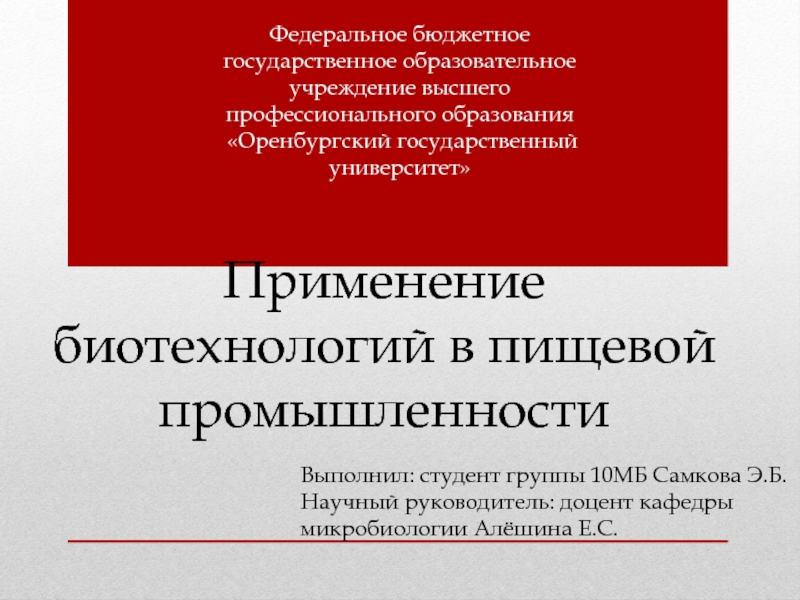 Федеральное бюджетное государственное образовательное учреждение высшего