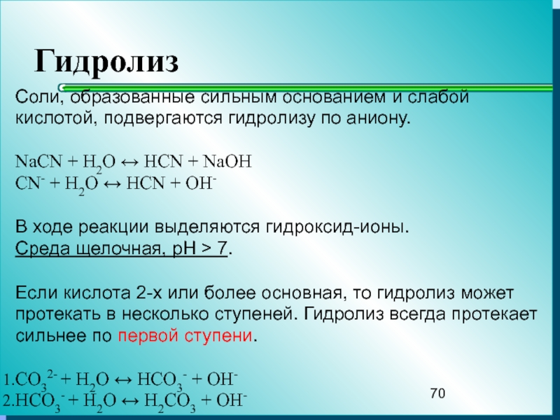 Гидролизу не подвергаются соли образованные сильным основанием. NACN гидролиз. Соли сильного основания и слабой кислоты гидролиз по аниону. Соли образованные сильным основанием и слабой кислотой. NACN+h2o ионное.