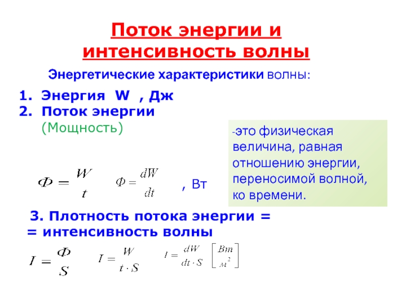 Интенсивность волны пропорциональна