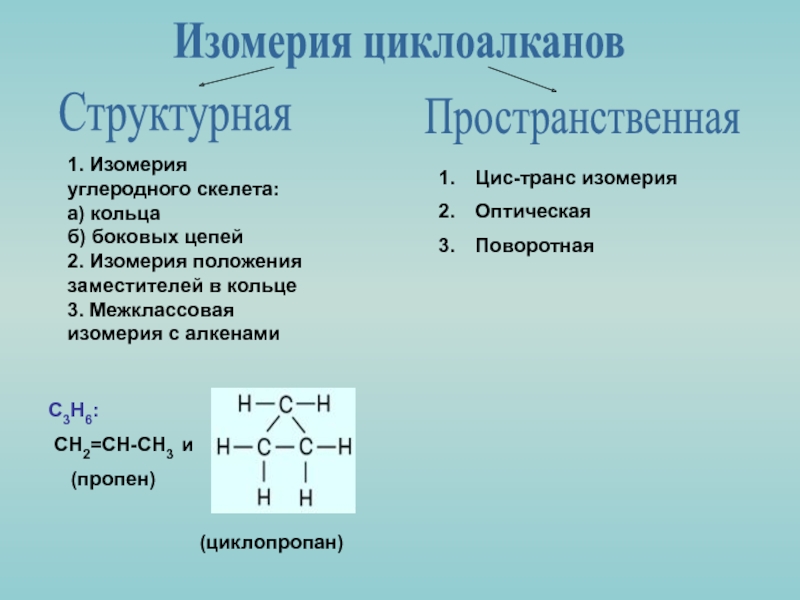 Тип изомерии структурная. Циклоалканы пространственная изомерия. Оптическая изомерия циклоалканов. Цис транс изомерия в циклоалканах. Циклопентан Геометрическая изомерия.