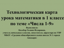 Технологическая карта урока урока математики в 1 классе по теме 