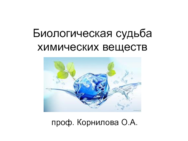 Презентация Биологическая судьба химических веществ
проф. Корнилова О.А