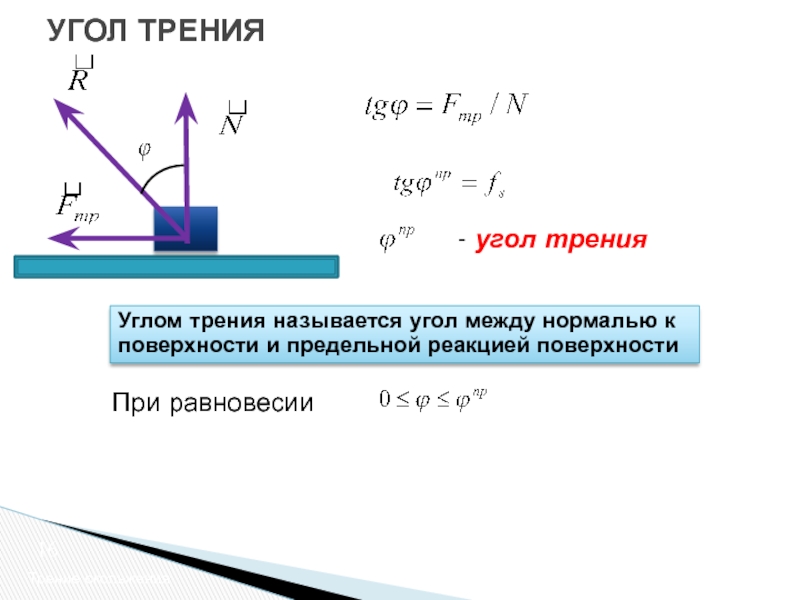 Сила трения называется