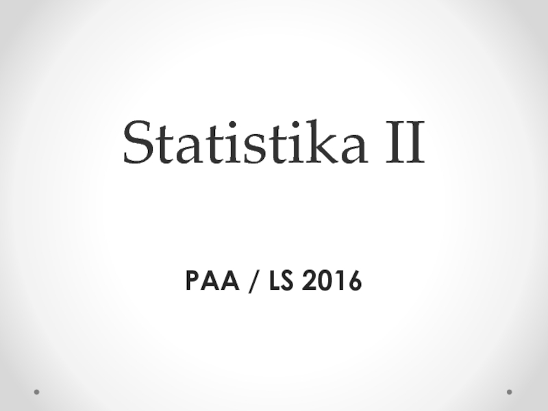 Statistika II