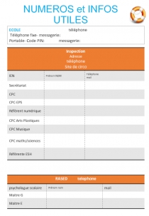 NUMEROS et INFOS UTILES