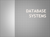 Database Systems