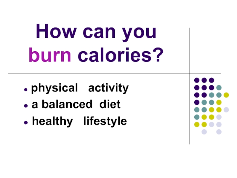 Презентация How can you burn calories?