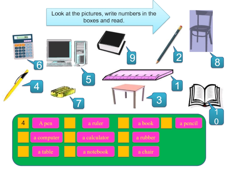 Write the number the pictures. Look at the pictures and write the numbers. Write the numbers in the Boxes and do. Pe по английски. Numbers from the Boxes.