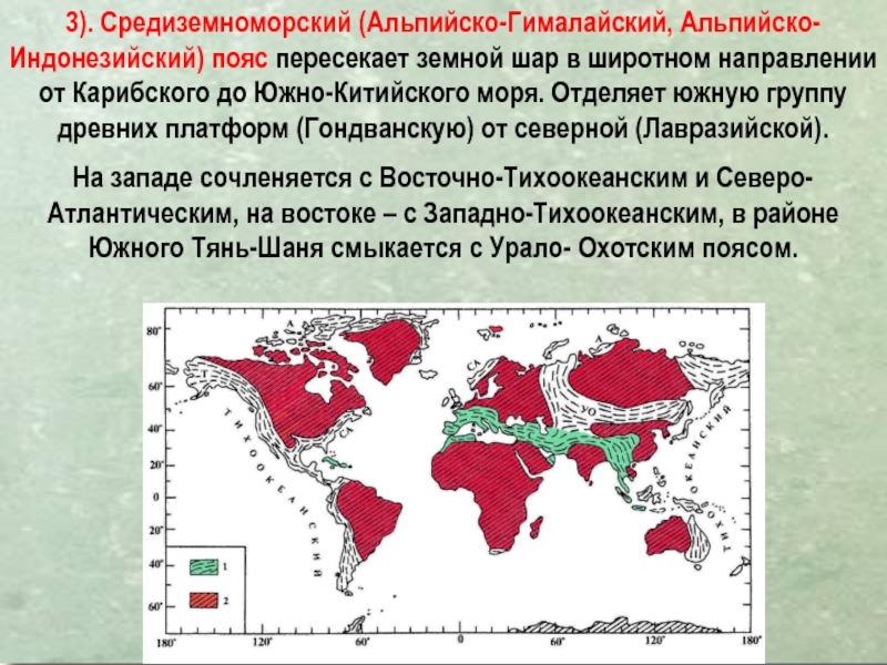 Карта альпийско гималайского пояса