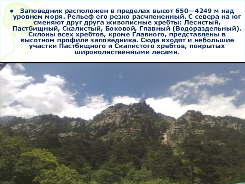 Заповедники Северной Осетии. Большой Водораздельный хребет высота. Форма рельефа большой Водораздельный хребет. Лесистый пастбищный Скалистый хребты.