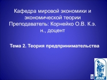 Теория предпринимательства 