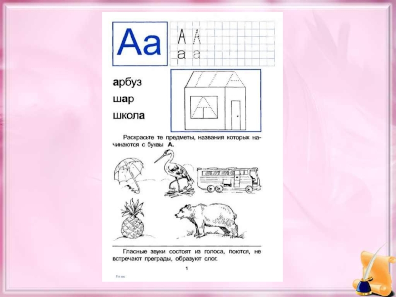 Буква а презентация для дошкольников подготовка к школе