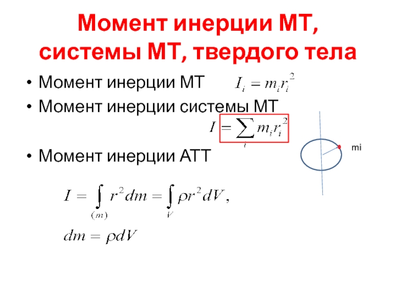 Момент инерции твердого тела