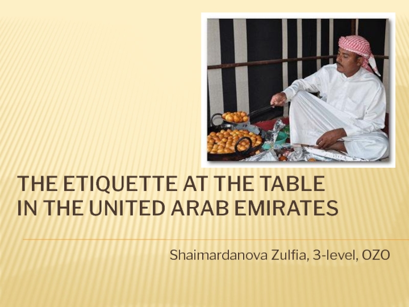 the etiquette at the table in the United Arab Emirates