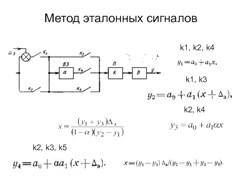 Метод эталонных сигналовk1, k2, k4k1, k3k2, k4 k2, k3, k5