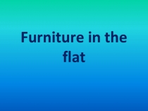 Furniture in the flat