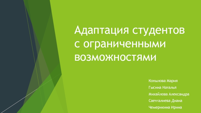 Адаптация студентов с ограниченными возможностями