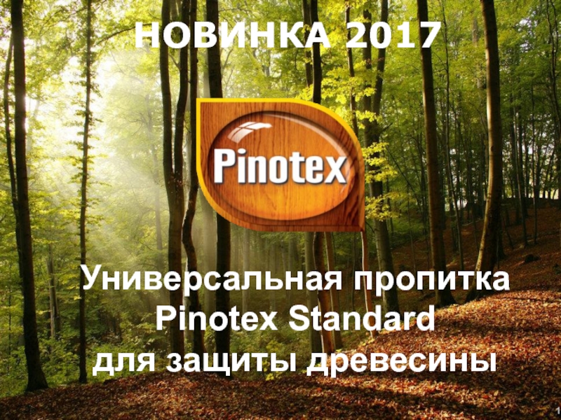 1
НОВИНКА 2017
Универсальная пропитка
Pinotex Standard
для защиты древесины