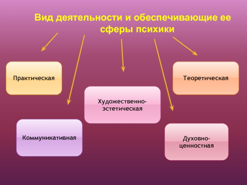 Сферы психики. Сферы психической деятельности. «Вид деятельности и обеспечивающие ее сферы психики». Психические сферы человека.