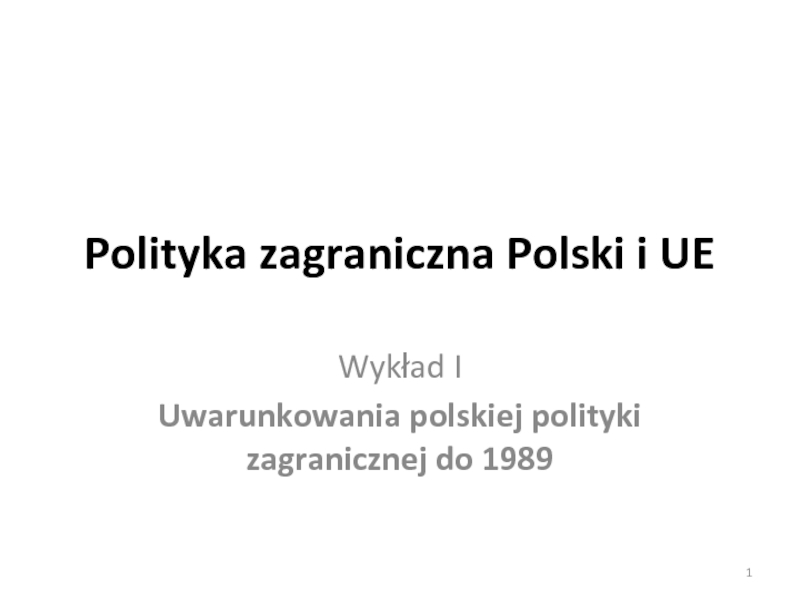 Polityka zagraniczna Polski i UE