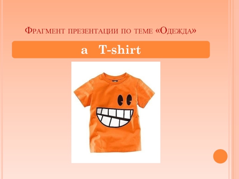 Фрагмент презентации по теме «Одежда»a  T-shirt