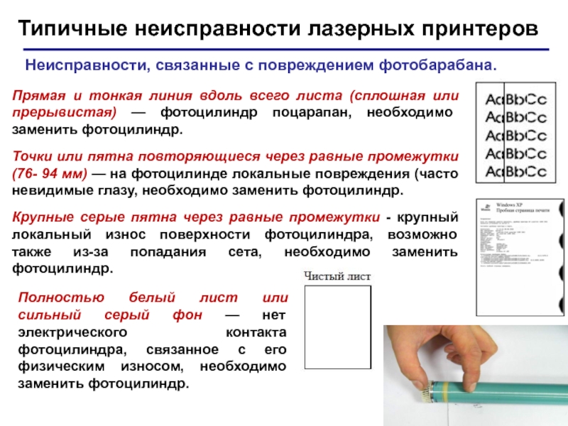 Обслуживание лазерных принтеров презентация