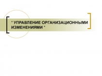 УПРАВЛЕНИЕ ОРГАНИЗАЦИОННЫМИ ИЗМЕНЕНИЯМИ