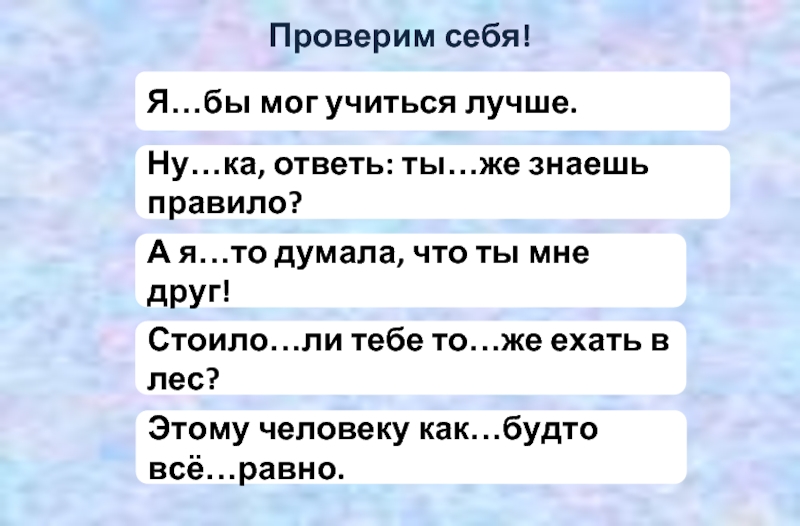 Раздельное и дефисное написание частиц морфологический разбор частицы 7 класс презентация